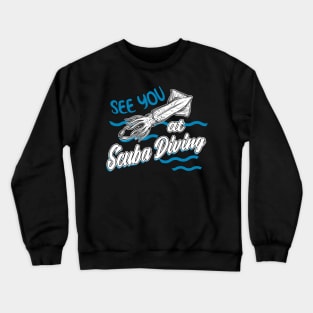 Vintage Scuba Diving Cuttlefish Crewneck Sweatshirt